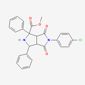 molecular formula C26H21ClN2O4 B2422026 Methyl 5-(4-chlorophenyl)-4,6-dioxo-1,3-diphenyloctahydropyrrolo[3,4-c]pyrrole-1-carboxylate CAS No. 317821-76-4