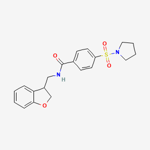 molecular formula C20H22N2O4S B2422027 N-[(2,3-dihydro-1-benzofuran-3-yl)methyl]-4-(pyrrolidine-1-sulfonyl)benzamide CAS No. 2097860-00-7