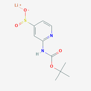 molecular formula C10H13LiN2O4S B2422060 Lithium(1+) ion 2-{[(tert-butoxy)carbonyl]amino}pyridine-4-sulfinate CAS No. 2138573-46-1