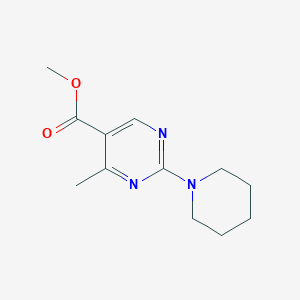 molecular formula C12H17N3O2 B2422075 Methyl 4-methyl-2-(piperidin-1-yl)pyrimidine-5-carboxylate CAS No. 924874-50-0
