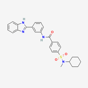 molecular formula C27H28N4O3S B2422079 N-[3-(1H-1,3-benzodiazol-2-yl)phenyl]-4-[cyclohexyl(methyl)sulfamoyl]benzamide CAS No. 683770-08-3