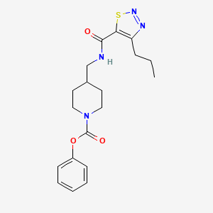 molecular formula C19H24N4O3S B2422089 Phenyl 4-((4-propyl-1,2,3-thiadiazole-5-carboxamido)methyl)piperidine-1-carboxylate CAS No. 1234808-47-9