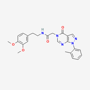 molecular formula C24H25N5O4 B2422100 N-(3,4-dimethoxyphenethyl)-2-(4-oxo-1-(o-tolyl)-1H-pyrazolo[3,4-d]pyrimidin-5(4H)-yl)acetamide CAS No. 895011-56-0