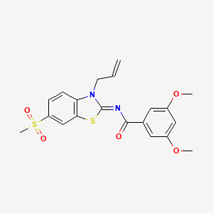 molecular formula C20H20N2O5S2 B2422118 (Z)-N-(3-allyl-6-(methylsulfonyl)benzo[d]thiazol-2(3H)-ylidene)-3,5-dimethoxybenzamide CAS No. 865175-44-6