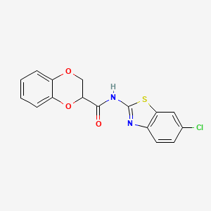 molecular formula C16H11ClN2O3S B2422128 N-(6-chloro-1,3-benzothiazol-2-yl)-2,3-dihydro-1,4-benzodioxine-2-carboxamide CAS No. 681166-30-3