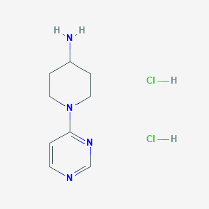 molecular formula C9H16Cl2N4 B2422132 1-(Pyrimidin-4-yl)piperidin-4-amine dihydrochloride CAS No. 596817-93-5