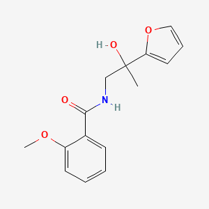 molecular formula C15H17NO4 B2422134 N-[2-(furan-2-yl)-2-hydroxypropyl]-2-methoxybenzamide CAS No. 1396806-05-5