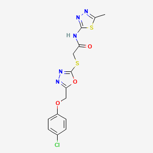 2-((5-((4-chlorophenoxy)methyl)-1,3,4-oxadiazol-2-yl)thio)-N-(5-methyl-1,3,4-thiadiazol-2-yl)acetamide
