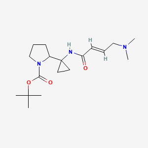Tert-butyl 2-[1-[[(E)-4-(dimethylamino)but-2-enoyl]amino]cyclopropyl]pyrrolidine-1-carboxylate