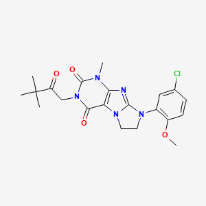8-(5-chloro-2-methoxyphenyl)-3-(3,3-dimethyl-2-oxobutyl)-1-methyl-7,8-dihydro-1H-imidazo[2,1-f]purine-2,4(3H,6H)-dione