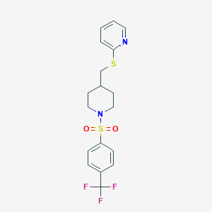 2-(((1-((4-(Trifluoromethyl)phenyl)sulfonyl)piperidin-4-yl)methyl)thio)pyridine