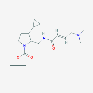 Tert-butyl 3-cyclopropyl-2-[[[(E)-4-(dimethylamino)but-2-enoyl]amino]methyl]pyrrolidine-1-carboxylate