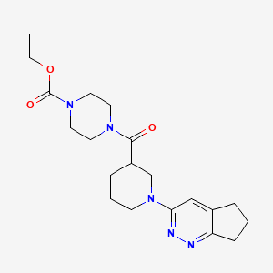 molecular formula C20H29N5O3 B2422182 ethyl 4-(1-{5H,6H,7H-cyclopenta[c]pyridazin-3-yl}piperidine-3-carbonyl)piperazine-1-carboxylate CAS No. 2097861-46-4