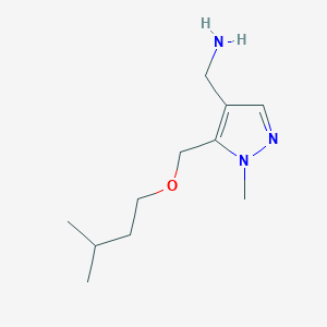 molecular formula C11H21N3O B2422193 1-{1-methyl-5-[(3-methylbutoxy)methyl]-1H-pyrazol-4-yl}methanamine CAS No. 1883717-33-6