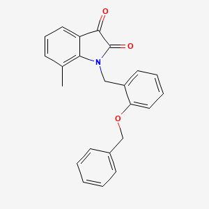 molecular formula C23H19NO3 B2422197 1-(2-(Benzyloxy)benzyl)-7-methylindoline-2,3-dione CAS No. 620931-99-9
