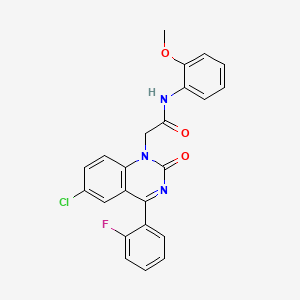 2-(6-chloro-4-(2-fluorophenyl)-2-oxoquinazolin-1(2H)-yl)-N-(2-methoxyphenyl)acetamide