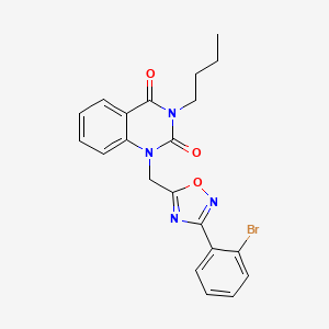molecular formula C21H19BrN4O3 B2422221 1-((3-(2-bromophenyl)-1,2,4-oxadiazol-5-yl)methyl)-3-butylquinazoline-2,4(1H,3H)-dione CAS No. 1206999-25-8