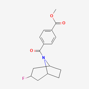 molecular formula C16H18FNO3 B2422224 Methyl 4-(3-fluoro-8-azabicyclo[3.2.1]octane-8-carbonyl)benzoate CAS No. 2320825-12-3