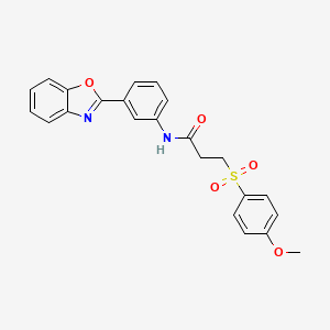N-(3-(benzo[d]oxazol-2-yl)phenyl)-3-((4-methoxyphenyl)sulfonyl)propanamide