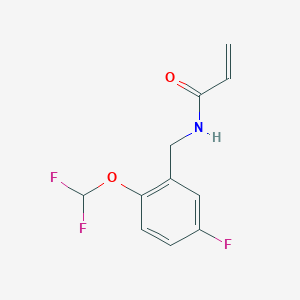 molecular formula C11H10F3NO2 B2422229 N-[[2-(Difluoromethoxy)-5-fluorophenyl]methyl]prop-2-enamide CAS No. 2361638-47-1