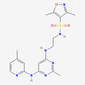 3,5-dimethyl-N-(2-((2-methyl-6-((4-methylpyridin-2-yl)amino)pyrimidin-4-yl)amino)ethyl)isoxazole-4-sulfonamide