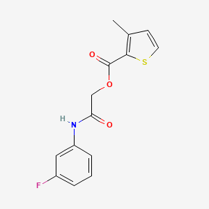molecular formula C14H12FNO3S B2422248 [(3-Fluorophenyl)carbamoyl]methyl 3-methylthiophene-2-carboxylate CAS No. 502721-93-9