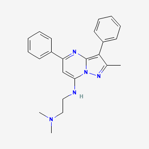 molecular formula C23H25N5 B2422268 N-[2-(dimethylamino)ethyl]-2-methyl-3,5-diphenylpyrazolo[1,5-a]pyrimidin-7-amine CAS No. 900897-67-8