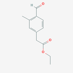 molecular formula C12H14O3 B2422274 Ethyl 2-(4-formyl-3-methylphenyl)acetate CAS No. 2402830-84-4