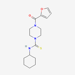 molecular formula C16H23N3O2S B2422280 N-cyclohexyl-4-(furan-2-carbonyl)piperazine-1-carbothioamide CAS No. 452944-15-9