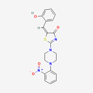 (E)-5-(2-hydroxybenzylidene)-2-(4-(2-nitrophenyl)piperazin-1-yl)thiazol-4(5H)-one