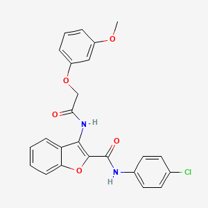 molecular formula C24H19ClN2O5 B2422286 N-(4-chlorophenyl)-3-(2-(3-methoxyphenoxy)acetamido)benzofuran-2-carboxamide CAS No. 887896-44-8