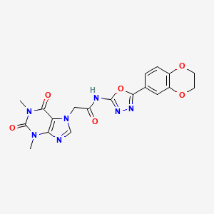 N-(5-(2,3-dihydrobenzo[b][1,4]dioxin-6-yl)-1,3,4-oxadiazol-2-yl)-2-(1,3-dimethyl-2,6-dioxo-2,3-dihydro-1H-purin-7(6H)-yl)acetamide