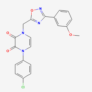 1-(4-chlorophenyl)-4-((3-(3-methoxyphenyl)-1,2,4-oxadiazol-5-yl)methyl)pyrazine-2,3(1H,4H)-dione