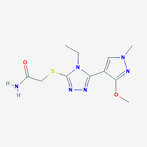 2-((4-ethyl-5-(3-methoxy-1-methyl-1H-pyrazol-4-yl)-4H-1,2,4-triazol-3-yl)thio)acetamide