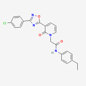 2-(3-(3-(4-chlorophenyl)-1,2,4-oxadiazol-5-yl)-2-oxopyridin-1(2H)-yl)-N-(4-ethylphenyl)acetamide