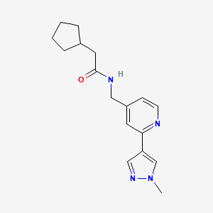 2-cyclopentyl-N-{[2-(1-methyl-1H-pyrazol-4-yl)pyridin-4-yl]methyl}acetamide