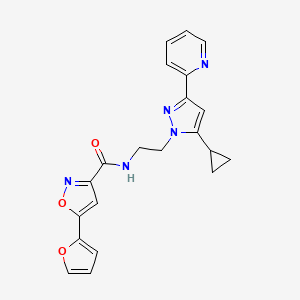 N-(2-(5-cyclopropyl-3-(pyridin-2-yl)-1H-pyrazol-1-yl)ethyl)-5-(furan-2-yl)isoxazole-3-carboxamide