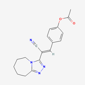 4-[(E)-2-cyano-2-(6,7,8,9-tetrahydro-5H-[1,2,4]triazolo[4,3-a]azepin-3-yl)ethenyl]phenyl acetate