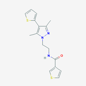 N-(2-(3,5-dimethyl-4-(thiophen-2-yl)-1H-pyrazol-1-yl)ethyl)thiophene-3-carboxamide
