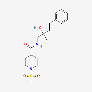molecular formula C18H28N2O4S B2422301 N-(2-hydroxy-2-methyl-4-phenylbutyl)-1-(methylsulfonyl)piperidine-4-carboxamide CAS No. 1351652-17-9