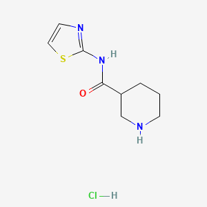 molecular formula C9H14ClN3OS B2422306 N-(1,3-thiazol-2-yl)piperidine-3-carboxamide hydrochloride CAS No. 1839409-50-5