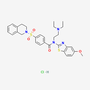 N-(2-(diethylamino)ethyl)-4-((3,4-dihydroisoquinolin-2(1H)-yl)sulfonyl)-N-(5-methoxybenzo[d]thiazol-2-yl)benzamide hydrochloride