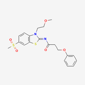 N-[3-(2-methoxyethyl)-6-methylsulfonyl-1,3-benzothiazol-2-ylidene]-3-phenoxypropanamide