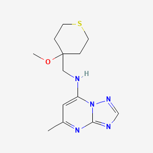 molecular formula C13H19N5OS B2422318 N-[(4-Methoxythian-4-yl)methyl]-5-methyl-[1,2,4]triazolo[1,5-a]pyrimidin-7-amine CAS No. 2380172-69-8