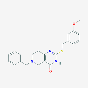 6-Benzyl-2-[(3-methoxyphenyl)methylsulfanyl]-3,5,7,8-tetrahydropyrido[4,3-d]pyrimidin-4-one