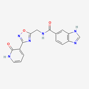 N-((3-(2-oxo-1,2-dihydropyridin-3-yl)-1,2,4-oxadiazol-5-yl)methyl)-1H-benzo[d]imidazole-5-carboxamide