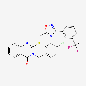 3-(4-chlorobenzyl)-2-(((3-(3-(trifluoromethyl)phenyl)-1,2,4-oxadiazol-5-yl)methyl)thio)quinazolin-4(3H)-one
