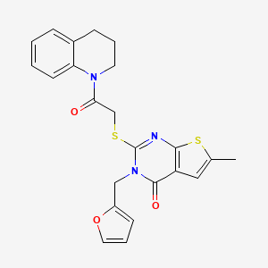 2-{[2-(3,4-dihydro-1(2H)-quinolinyl)-2-oxoethyl]thio}-3-(2-furylmethyl)-6-methylthieno[2,3-d]pyrimidin-4(3H)-one