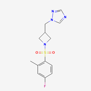 1-((1-((4-fluoro-2-methylphenyl)sulfonyl)azetidin-3-yl)methyl)-1H-1,2,4-triazole