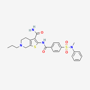 2-[[4-[methyl(phenyl)sulfamoyl]benzoyl]amino]-6-propyl-5,7-dihydro-4H-thieno[2,3-c]pyridine-3-carboxamide